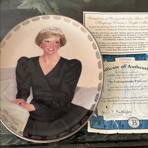 Diana Commemorative Plate-Bradford Exchange- An unforgettable Princess